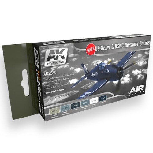 AK INTERACTIVE AK2230 WW2 US Navy e USMC Aircraft Colors 6 Colors Acrylic 